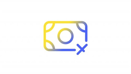 Poster - Animated pay ban gradient ui icon. Transaction failure. Seamless loop HD video with alpha channel on transparent background. Line color user interface symbol motion graphic animation