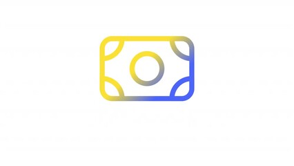 Poster - Animated capital gradient ui icon. Pile of money. Finance. Seamless loop HD video with alpha channel on transparent background. Line color user interface symbol motion graphic animation