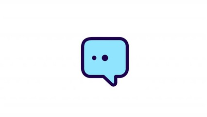 Poster - Animated leave comment color icon. Provide feedback. Express opinion on social media. Seamless loop HD video with alpha channel on transparent background. Simple filled line motion graphic animation
