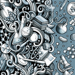 Wall Mural - cartoon cute doodles hand drawn science frame