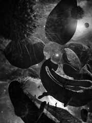 Wall Mural - astronauts on alien planet, 3d illustration