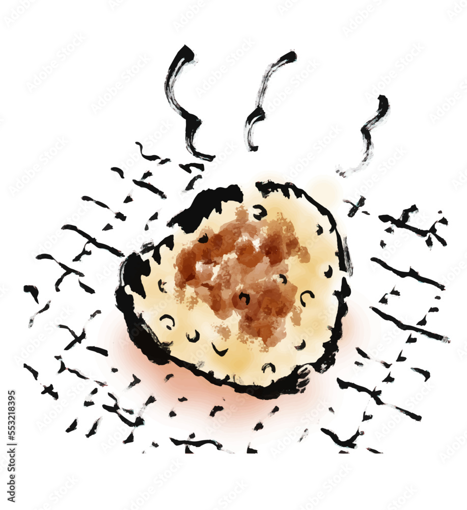 焼きおにぎりの手描きイラストセット の Stock ベクター | Adobe Stock