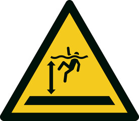 Wall Mural - ISO 7010 W047 Warning; Deep water