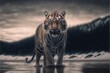 tiger in the water Generative AI