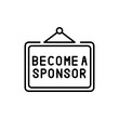 © Backwoodsdesign - Become a sponsor line icon. Business crowdfunding and Finance