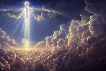 illustration of representation of god in heaven made with generative ai