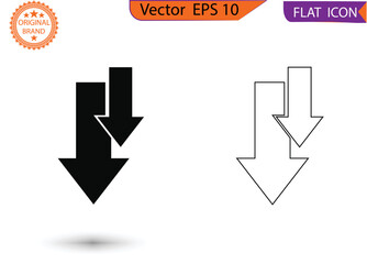 Wall Mural - Download button icon. Download. Vector. Download flat vector icon. install symbol. Download icon. Upload button. Load symbol. Modern, simple flat vector illustration