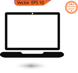Wall Mural - Laptop icon with responsive design for apps and websites. Computer monitor icon. Flat PC symbol. Vector illustration, EPS10.