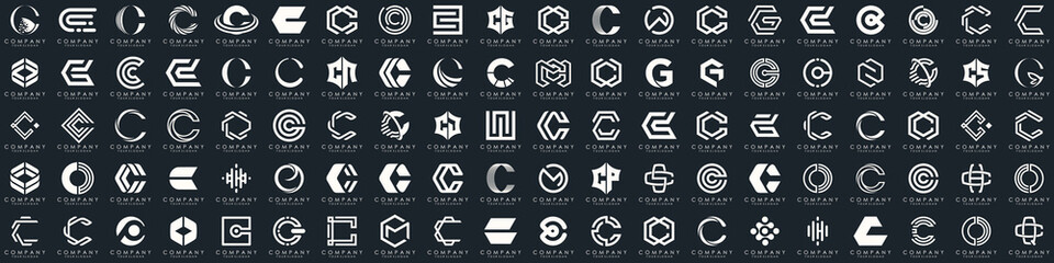 creative letter C logo icon set. design for business of luxury, elegant, simple.