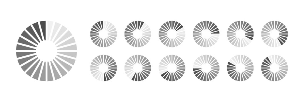Circular Loading Buffering Icons Vector Video Ready for Animation Gif All Keyframes Frames Bufring Circle Waiting for Connection Buffer Preloader Download Symbol Easy Replace Color