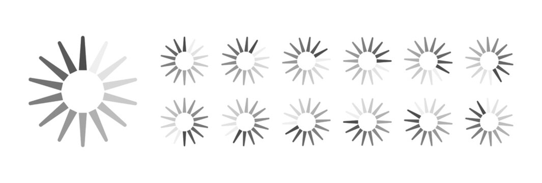 Circular Loading Buffering Icons Vector Video Ready for Animation Gif All Keyframes Frames Bufring Circle Waiting for Connection Buffer Preloader Download Symbol Easy Replace Color