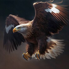 The Eagle Flies With Its Wings Spread