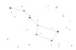 Simple astronomical illustration of the asterism Big Dipper (aka Plough) in the constellation Ursa Major. Transparent PNG design element for websites, print and other graphics.