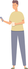 Poster - Phone online work icon cartoon vector. Laptop education. Zoom smart