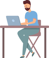 Poster - Screen work icon cartoon vector. Online education. Smart social