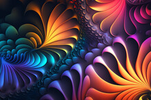 Abstract Color Gradients Of Fractal Pattern. (Created With Generative AI Technology)