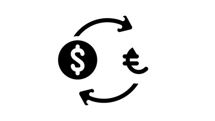 Poster - currency exchange glyph icon animation