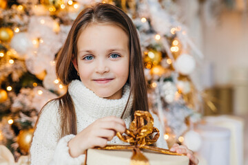 Girl with her present