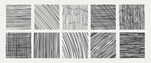 Pencil Shaded Squares. Pen Stroke Scribble, Hand Drawn Scrawl Sketch Texture And Line Sketched Background Vector Set Of Pencil Stroke Square Scribble Illustration. 10 EPS.