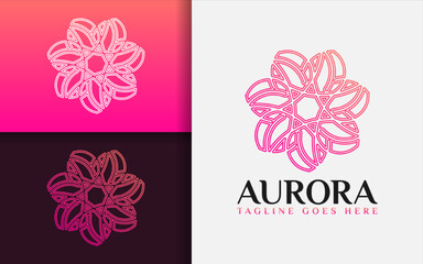 Poster - Abstract Flower Logo Design with Modern Lines Combination Style Concept. Vector Logo Illustration.