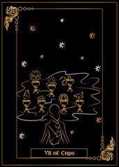 Wall Mural - the illustration - card for tarot - VII of Cups.
