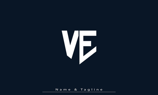 Alphabet letters Initials Monogram logo VE , EV