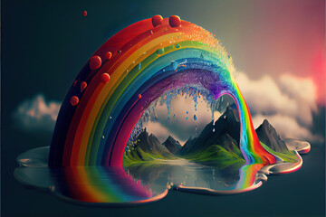 Wall Mural - abstract rainbow landscape