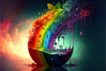 Wall Mural - abstract rainbow landscape