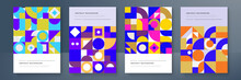 Geometric Mosaic Bauhaus Poster. Modern Geometry Figure, Shape. Bauhaus. Geometric Mosaic. Minimal Mural Texture. Scandinavian. Geometric Mosaic Print. 50s, 60s, Retro Wallpaper. Vector Illustration