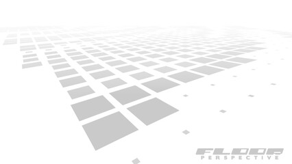 Fototapete - Floor perspective with light gray grid. Minimal vector graphics