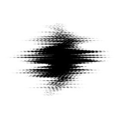 Grunge glitched halftone spot. Distorted comic pop art textured stain. Spotted dots background blot. Monochrome design element. Vector 