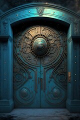 mysterious sacred and hermetic door, hiding the most important secrets of mankind. etheric and magic