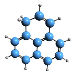 Poster -  3D image of Phenalene skeletal formula - molecular chemical structure of Perinaphthindene isolated on white background
