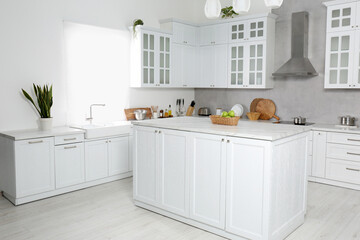 Sticker - Beautiful kitchen interior with stylish modern furniture