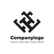 simple black letter double e for logo company design