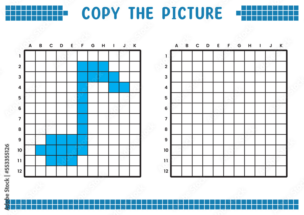 Copy the picture, complete the grid image. Educational worksheets ...