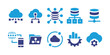 Big data icon set. Vector illustration. Containing cloud computing, big data, phone, folder, data management, cloud