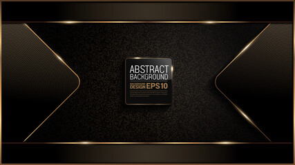 Wall Mural - template banner curve line and square on black luxury background, overlap layer shadow gradients space composition, for banner design,  composition for illustration advertising, application.