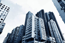 Crowded Residential Buildings In Hong Kong