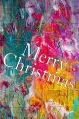 Poster - Abstract Natural Luxury art, fluid painting with Merry Christmas text, alcohol ink technique. Image incorporates the swirls of marble granite.