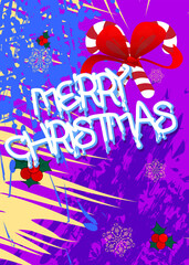 Poster - Merry Christmas. Graffiti tag. Abstract modern street art decoration performed in urban painting style.