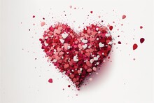  A Heart Shaped Object With Many Hearts Scattered Around It On A White Background With A Red Border Around It.