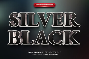 Wall Mural - Silver Black 3D Text Effect