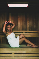 Wall Mural - Woman in Sauna