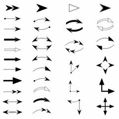 Collection of arrows, direction indicators, movement, for the web