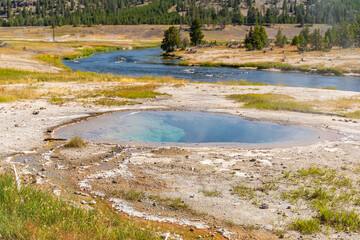 Sticker - Thermal pool in Yellowstone National Park.