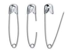 Set Of Safety Pin Solated