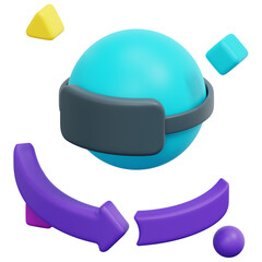 Poster - vr 3d render icon illustration