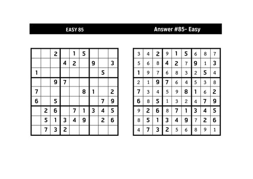 Sudoku puzzle game.Sudoku puzzle with a solution - EASY LEVEL