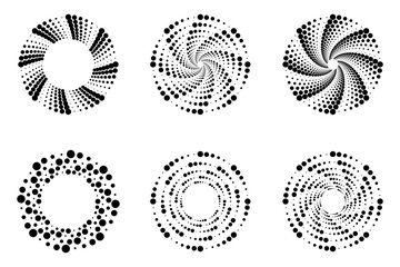 Poster - Black dotted circles. Circular light frame border. Vector illustration. Stock image.